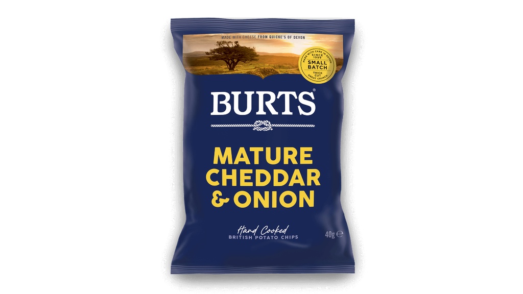 Mature Cheddar & Onion Crisps (150g), Burts
